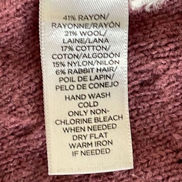 LOFT Womens Cardigan Sweater Open Front Pocket Ribbed Knit Rose Pink Size XS - Picture 5 of 7